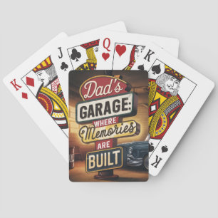 Bord 'Dad's Garage Retro Vintage Auto' Pokerkaarten