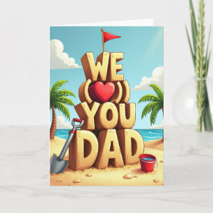 Bord de Mer Nous T'Aimons Papa Carte de Sable