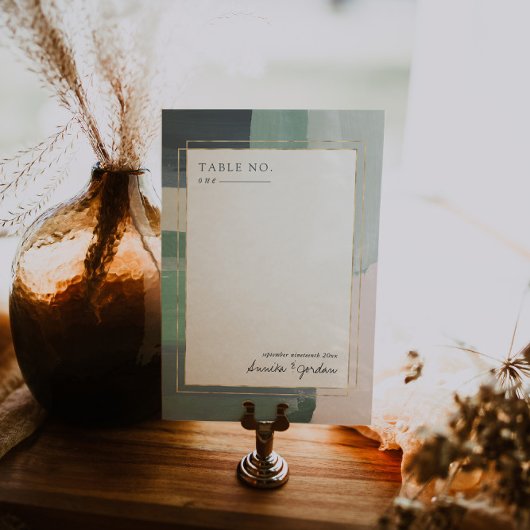 Bord de mer Ocean Glass | Carte de numéro de table
