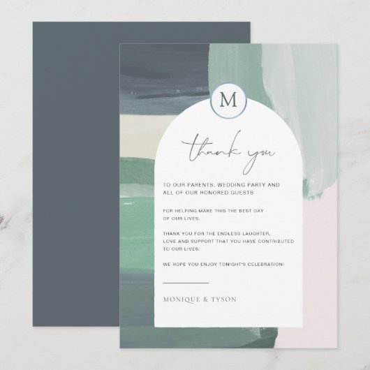 Bord de mer Ocean Glass | Carte de remerciements d (Devant / Derrière)