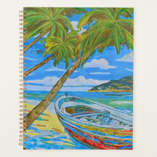 Bord de mer tropical avec bateau (Devant)
