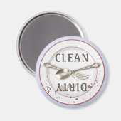 Bord- en Silverware Clean Dirty Dishwasmachine Magneet (Voorkant / Achterkant)