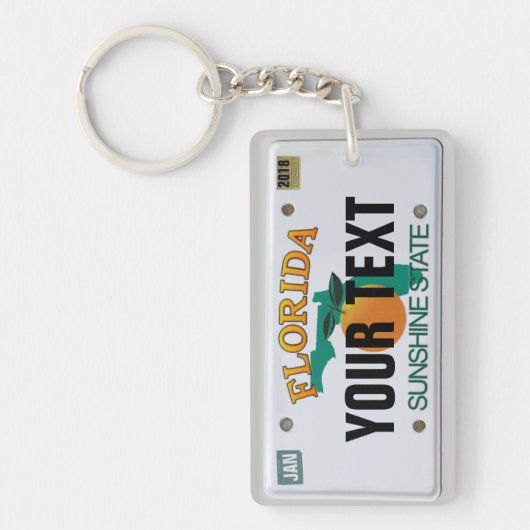 Bord Florida-licentie (aanpasbaar) Sleutelhanger (Voorkant)