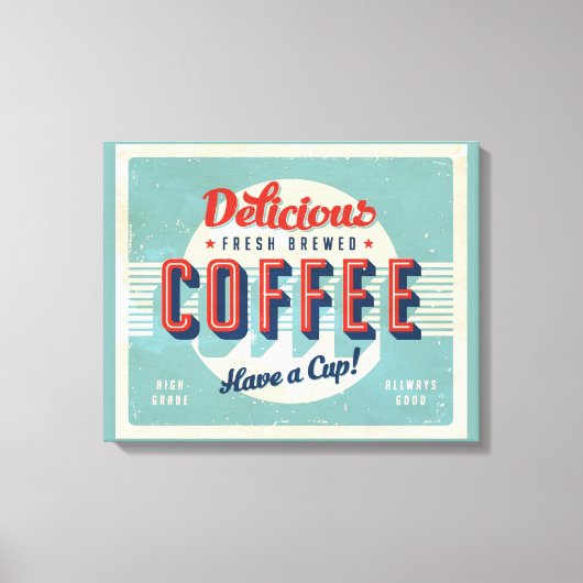 bord - Fresh Brewed Coffee Canvas Afdruk (Voorkant)