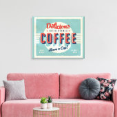 bord - Fresh Brewed Coffee Canvas Afdruk (Insitu (Woonkamer))