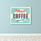 bord - Fresh Brewed Coffee Canvas Afdruk (Insitu (Houten vloer))