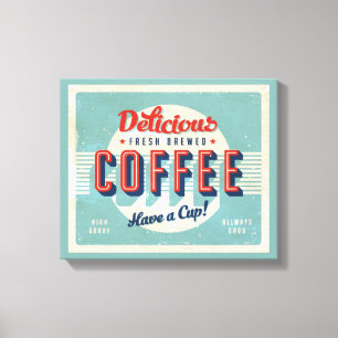  bord - Fresh Brewed Coffee Canvas Afdruk