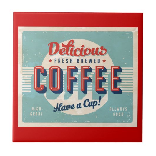  bord - Fresh Brewed Coffee Tegeltje (Voorkant)