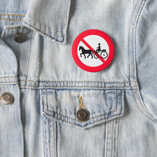 Bord 'Geen paard-en-wagens' Ronde Button 5,7 Cm