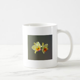 Bord gele kattleya orchideeën koffie Mok