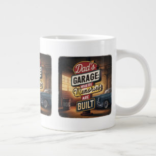 Bord 'Gereedschapswinkel van vader' Retro Vintage Extra Grote Beker