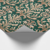 Bord Goud Bloemen Damast Bos Groen Fluweel Cadeaupapier (Hoek)