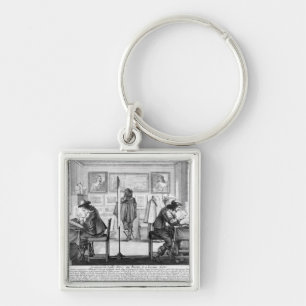 Bord gravers die werken met galerie sleutelhanger