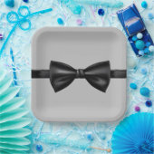 Bord grijs en zwart Stropdas papier (Feest)