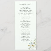 Bord Groen Delicate Wildflower Boho Bruiloft Programma (Achterkant)