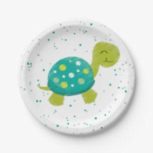 Bord Groene Confetti Turtle Party