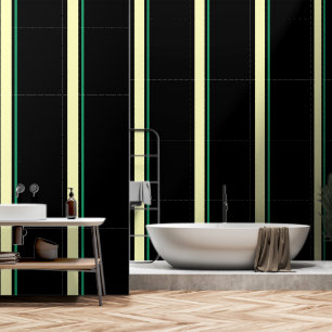 Bord + groene verticale streep zwart behang