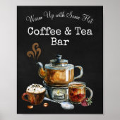 Bord 'hete koffie en theebar' poster (Voorkant)