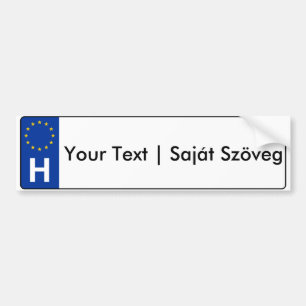 Bord Hongaarse/EU-vergunning magyar rendszámtá Bumpersticker