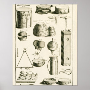 Bord II: Ancient en modern slaginstrument Poster