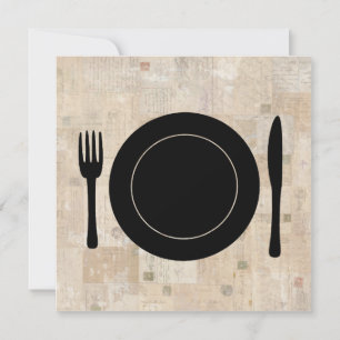 Bord Instelling van vork nife spuit  riemen Kaart