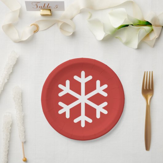 Bord kerstsnowflake rood papier (Huwelijk)