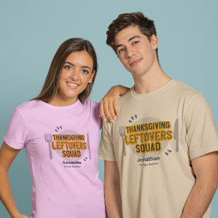 Bord Knife Fork Thanksgiving Leftovers Squad T-shirt