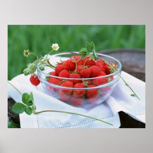 Bord met aardbei poster (Voorkant)