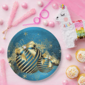 Bord met blauw goudkerstpapier (Feest)