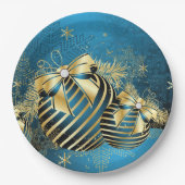 Bord met blauw goudkerstpapier (Voorkant)