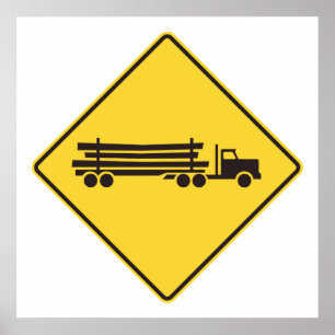Bord met houttransportwagens poster