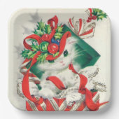 Bord met kerstretro-kattefeest (Voorkant)