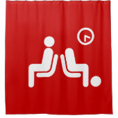 bord met lange wachttijden douchegordijn (Voorkant)