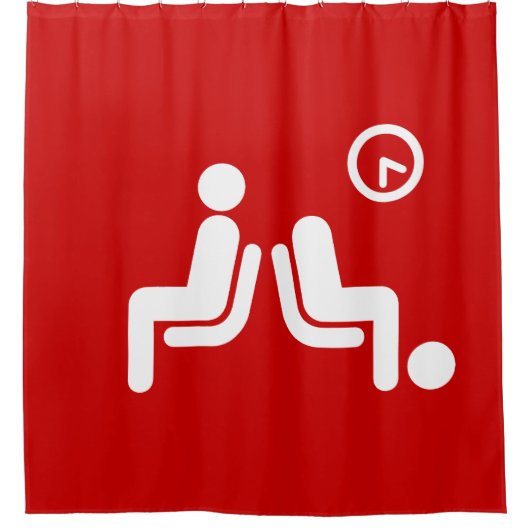 bord met lange wachttijden douchegordijn (Voorkant)