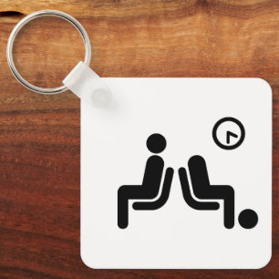 bord met lange wachttijden sleutelhanger