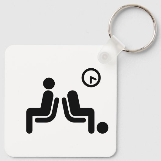 bord met lange wachttijden sleutelhanger (Achterkant)