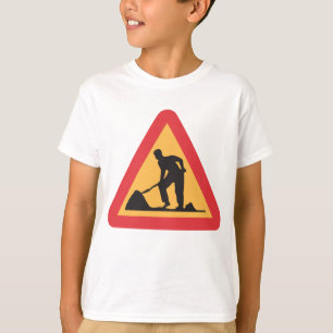 Bord met tekst 'Wegwerkzaamheden Vooruit' Construc T-shirt