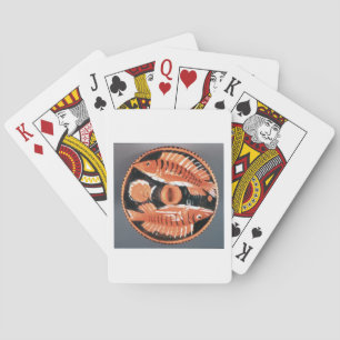 Bord met twee vissoorten, 350 v.Chr. (keramisch) Pokerkaarten