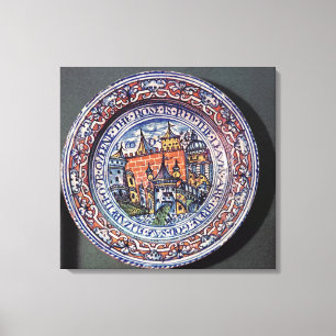 Bord met uitzichten van de Londense toren Canvas Afdruk