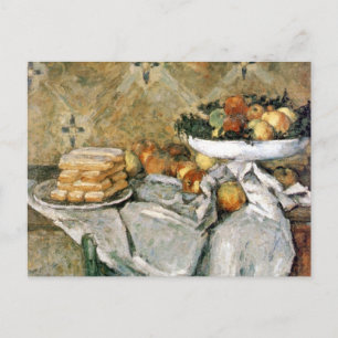 Bord met vruchten en sponsvingers - Cézanne Briefkaart