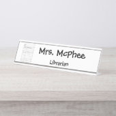 bord Naam "Bibliotheekkaart" Bureau Naambordje (Voorkant)