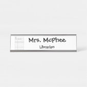 bord Naam "Bibliotheekkaart" Bureau Naambordje (Voorkant)