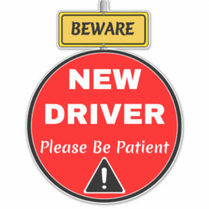 Bord Nieuw Geleidend Verkeer - Geduld en Voorzicht Sticker