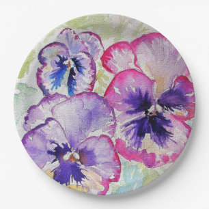 Bord Paarse Pansy Flower Pattern