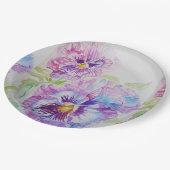 Bord Paarse Pansy Flowers Pattern Paper (Gekanteld)
