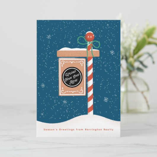 Bord 'Peperkoek te koop' Makelaar Feestdagenkaart (Staand voorkant)