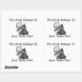 Bord pop en piano Book Name Rechthoekige Sticker (Vel)