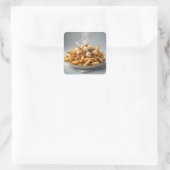Bord Poutine Vierkante Sticker (Tas)