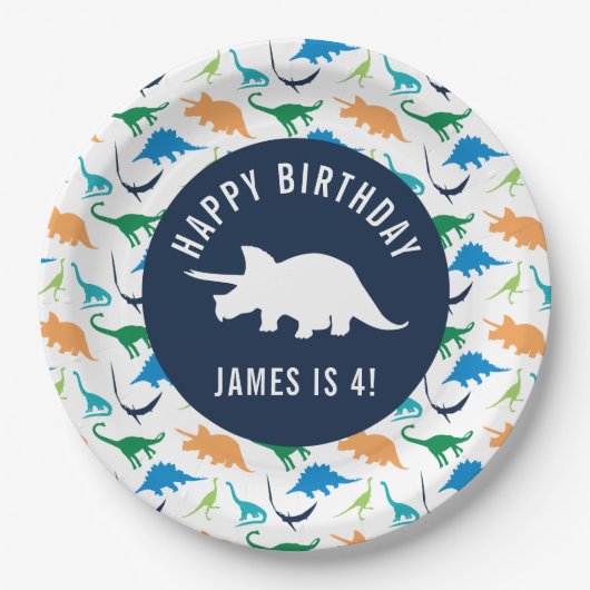 Bord Preppy Dinosaur Birthday Party personaliseren (Voorkant)