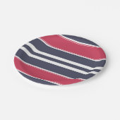 Bord Preppy Red, White en Blue Stripe Paper (Gekanteld)